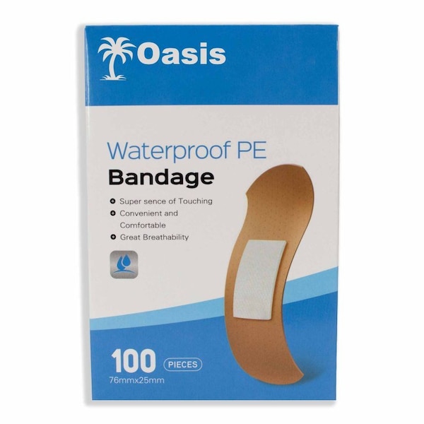 Oasis Plastic Adhesive Bandages, 1 in. x 3 in., 100PK BA1 - main